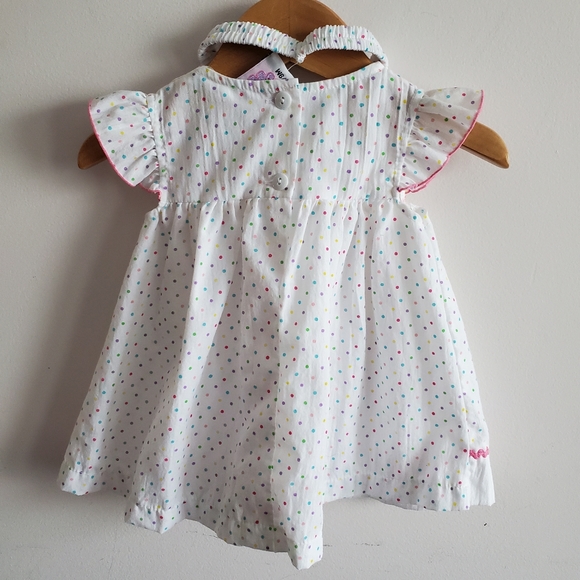 Baby Flower & Polka Dot Dress 6-9M - Picture 2 of 6